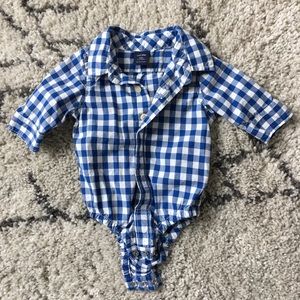 Baby Gap Plaid Button Down Onesie